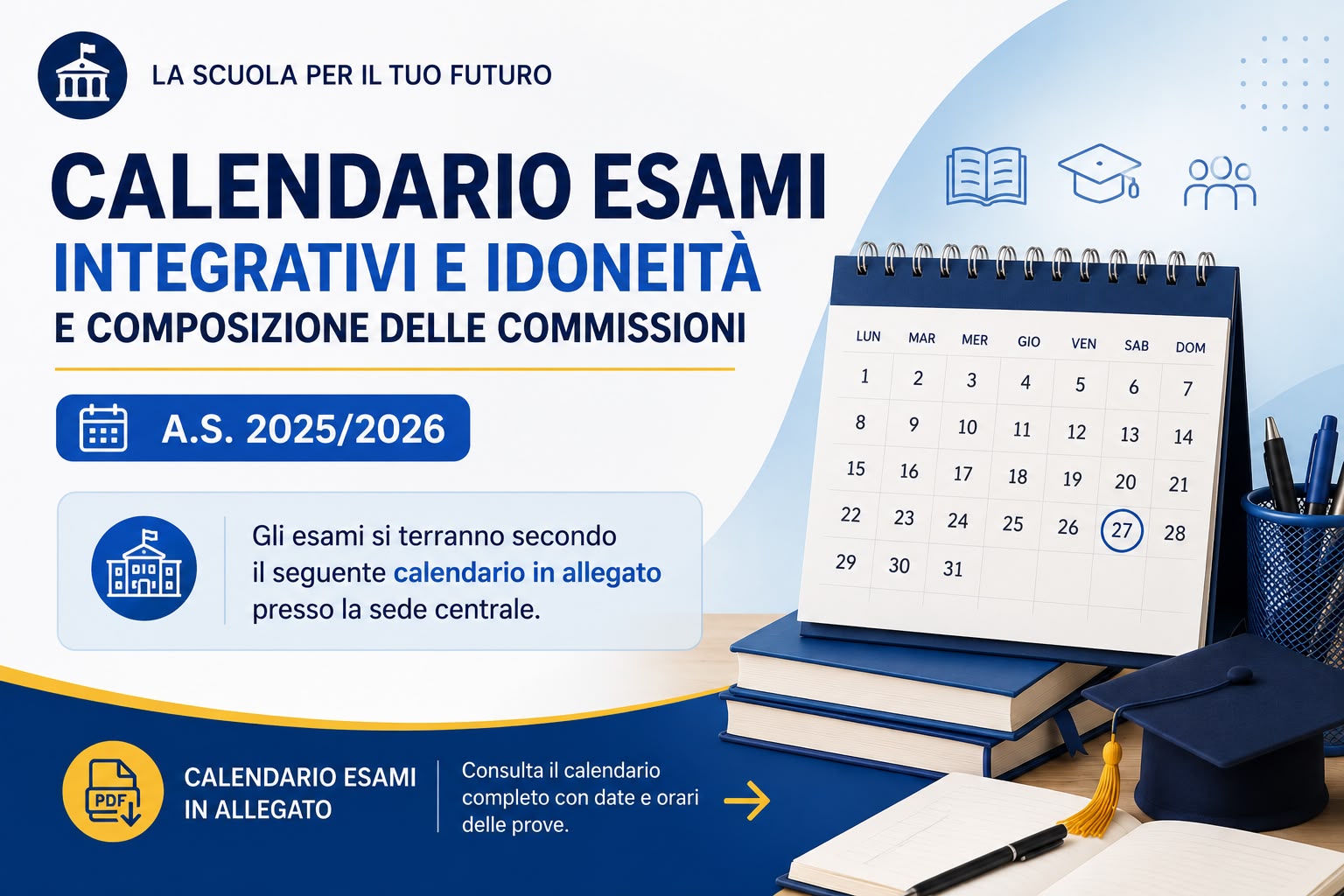 Calendario Esami di Integrativi e Idoneità