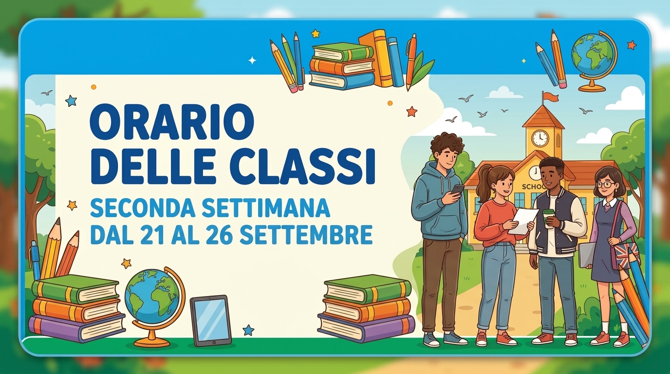 Orario delle lezioni dal 21 al 26 settembre