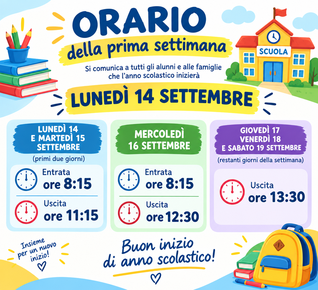 AVVIO ANNO SCOLASTICO